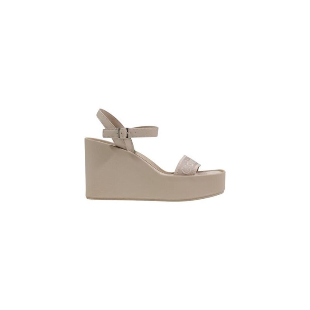 Calvin Klein Beige Polyethylene Platform Women's Sandals